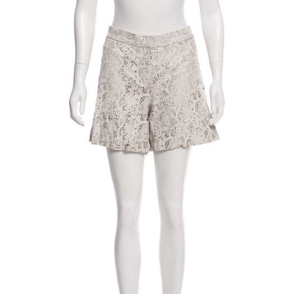 Kaelen Laser Cut Vintage High Waisted Shorts - Picture 1 of 10